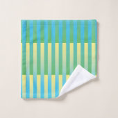 Motif rayé bleu jaune vert (Gant de toilette)