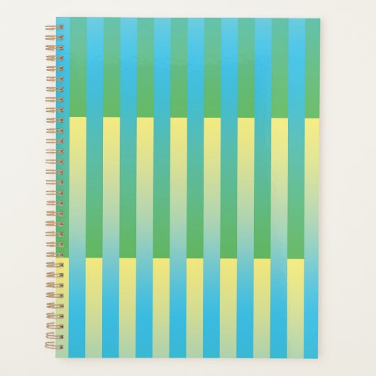 Motif rayé bleu jaune vert (Devant)