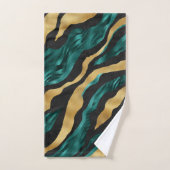 Motif rayé de tigre sarcelle or luxe (Serviette à main)