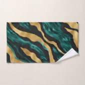 Motif rayé de tigre sarcelle or luxe (Serviette à main)