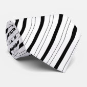 Motif rayé élégant Cravate noir et blanc (Roulé)
