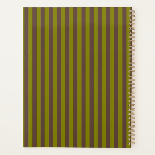 Motif rayé en chocolat brun et vert olive (Dos)