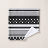 Motif rayé horizontal avec des étoiles (Gant de toilette)