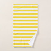 Motif rayé jaune et blanc vibrant moderne (Serviette à main)