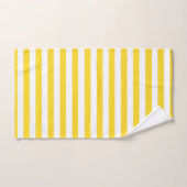 Motif rayé jaune et blanc vibrant moderne (Serviette à main)