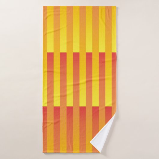 Motif rayé jaune orange (Serviette de bain)