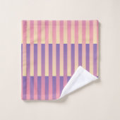 Motif rayé jaune violet rose (Gant de toilette)