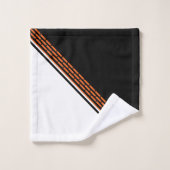 Motif rayé moderne noir blanc orange (Gant de toilette)