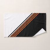 Motif rayé moderne noir blanc orange (Serviette à main)