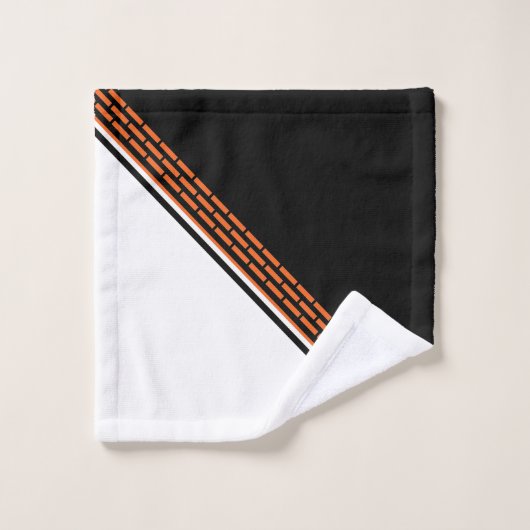 Motif rayé noir blanc moderne (Gant de toilette)