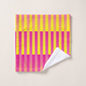 Motif rayé orange jaune rose (Gant de toilette)