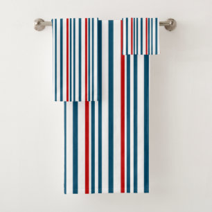 Motif rayé rouge et bleu
