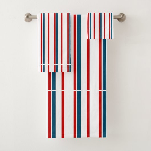 Motif rayé rouge et bleu (En situation)