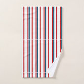 Motif rayé rouge et bleu (Serviette à main)