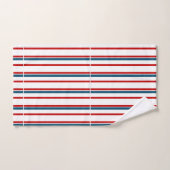 Motif rayé rouge et bleu (Serviette à main)