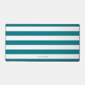 Motif rayé sarcelle foncée avec nom (Recto)