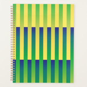 Motif rayé vert jaune bleu