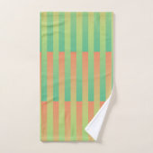 Motif rayé vert orange (Serviette à main)