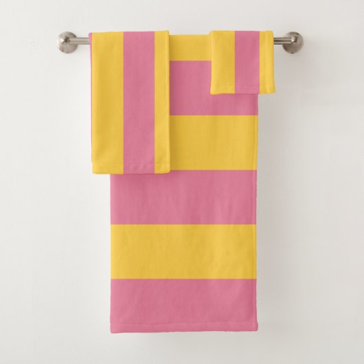 Motif rayé vertical rose et jaune vibrant (En situation)