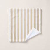 Motif rayure or et crème (Gant de toilette)