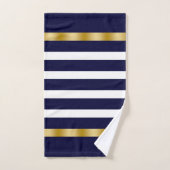 Motif rayures bleues et blanches avec accents doré (Serviette à main)