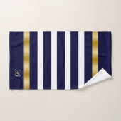 Motif rayures bleues et blanches avec accents doré (Serviette à main)