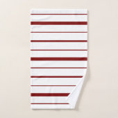 Motif Rayures Bourgogne sur Blanc (Serviette à main)