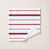 Motif Rayures Bourgogne sur Blanc (Gant de toilette)