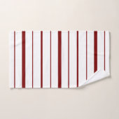 Motif Rayures Bourgogne sur Blanc (Serviette à main)