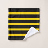 Motif rayures noir et jaune (Gant de toilette)