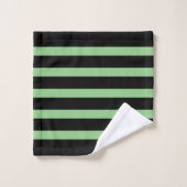 Motif rayures noir et vert (Gant de toilette)