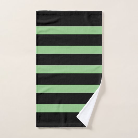 Motif rayures noir et vert (Serviette à main)