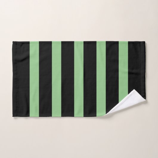 Motif rayures noir et vert (Serviette à main)