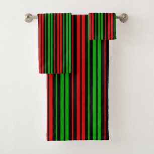 Motif rayures noir rouge vert
