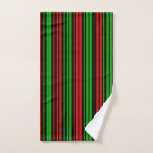 Motif rayures noir rouge vert (Serviette à main)