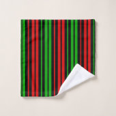 Motif rayures noir rouge vert (Gant de toilette)
