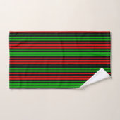 Motif rayures noir rouge vert (Serviette à main)