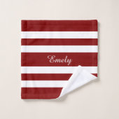 Motif Rayures Rouges Modernes (Gant de toilette)
