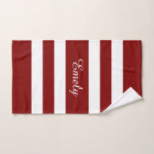 Motif Rayures Rouges Modernes (Serviette à main)