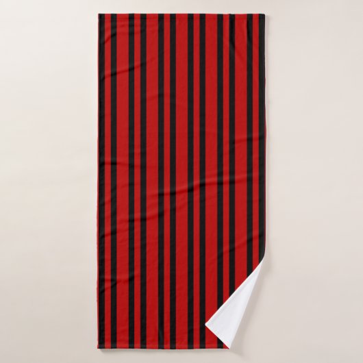 Motif Rayures Rouges Noires (Serviette de bain)
