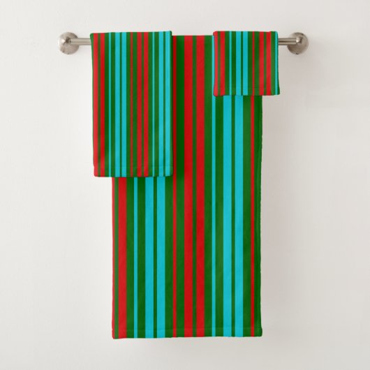 Motif rayures vert rouge bleu (En situation)