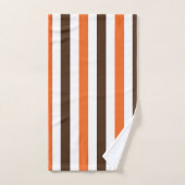 Motif rayures verticales orange marron (Serviette à main)