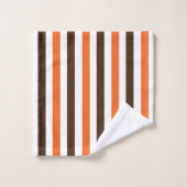 Motif rayures verticales orange marron (Gant de toilette)