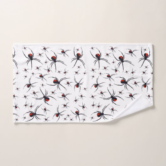 Motif Red & Black Spider (Serviette à main)