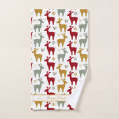 Motif Red Christmas Reindeer#12 ID1009 (Serviette à main)