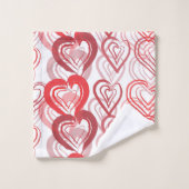 Motif Red Doodle Hearts (Gant de toilette)