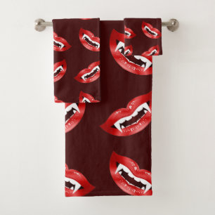 Motif Red Vampire Mouths