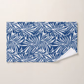 Motif Répétant de feuille tropicale blanche et ble (Serviette à main)