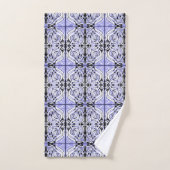 Motif Répété Abstrait Bouclé Blanc Noir Violet  (Serviette à main)