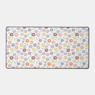 Motif répété de Fleur Floue Pastels sur Fond Blanc